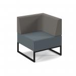 Nera modular soft seating single bench with back and left arm and black frame - elapse grey seat with present grey back NERA-S-BLA-K-EG-PG