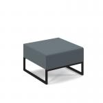 Nera modular soft seating single bench with black frame - elapse grey NERA-S-K-EG