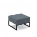 Nera modular soft seating single bench with black frame - elapse grey NERA-S-K-EG