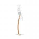 Ora floor standing steel & wood display unit 5x A4 compartments - Silver & Oak ORFD