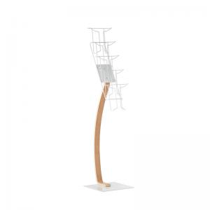 Ora floor standing steel & wood display unit 5x A4 compartments -