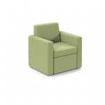 Oslo square back reception 1 seater sofa 800mm wide - endurance green OSL50001-EN