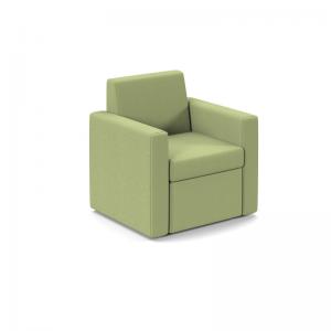 Oslo square back reception 1 seater sofa 800mm wide - endurance green