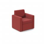 Oslo square back reception 1 seater sofa 800mm wide - extent red OSL50001-ER