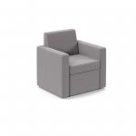 Oslo square back reception 1 seater sofa 800mm wide - forecast grey OSL50001-FG