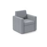 Oslo square back reception 1 seater sofa 800mm wide - late grey OSL50001-LG