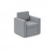 Oslo square back reception 1 seater sofa 800mm wide - late grey