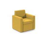 Oslo square back reception 1 seater sofa 800mm wide - lifetime yellow OSL50001-LY