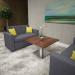 Oslo square back reception 1 seater sofa 800mm wide - lifetime yellow