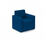 Oslo square back reception 1 seater sofa 800mm wide - maturity blue OSL50001-MB