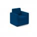 Oslo square back reception 1 seater sofa 800mm wide - maturity blue