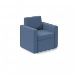 Oslo square back reception 1 seater sofa 800mm wide - range blue OSL50001-RB