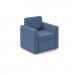 Oslo square back reception 1 seater sofa 800mm wide - range blue