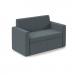 Oslo square back reception 2 seater sofa 1340mm wide - elapse grey