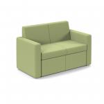 Oslo square back reception 2 seater sofa 1340mm wide - endurance green OSL50002-EN