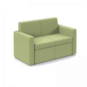 Oslo square back reception 2 seater sofa 1340mm wide - endurance green