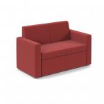 Oslo square back reception 2 seater sofa 1340mm wide - extent red OSL50002-ER