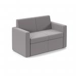 Oslo square back reception 2 seater sofa 1340mm wide - forecast grey OSL50002-FG