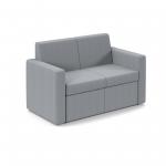 Oslo square back reception 2 seater sofa 1340mm wide - late grey OSL50002-LG