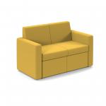 Oslo square back reception 2 seater sofa 1340mm wide - lifetime yellow OSL50002-LY