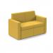 Oslo square back reception 2 seater sofa 1340mm wide - lifetime yellow