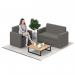 Oslo square back reception 2 seater sofa 1340mm wide - present grey OSL50002-PG