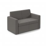 Oslo square back reception 2 seater sofa 1340mm wide - present grey OSL50002-PG