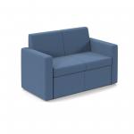 Oslo square back reception 2 seater sofa 1340mm wide - range blue OSL50002-RB