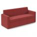 Oslo square back reception 3 seater sofa 1880mm wide - extent red