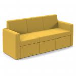 Oslo square back reception 3 seater sofa 1880mm wide - lifetime yellow OSL50003-LY