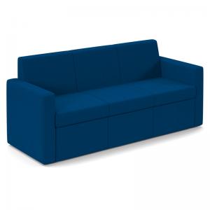 Oslo square back reception 3 seater sofa 1880mm wide - maturity blue