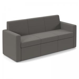 Oslo square back reception 3 seater sofa 1880mm wide - present grey