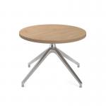 Otis coffee table 600mm diameter with chrome pyramid base - kendal oak OTIS01-CT-KO