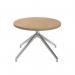 Otis coffee table 600mm diameter with chrome pyramid base - kendal oak OTIS01-CT-KO