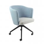 Otis single seater lounge chair with black pyramid base with castors OTIS03-K