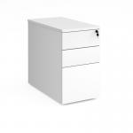 Deluxe desk high 3 drawer pedestal 800mm deep - white