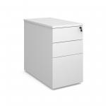 Deluxe desk high 3 drawer pedestal 800mm deep - white