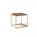 The Dams Coffee Tables Parma square side table features a sleek matt gold steel frame and a stylish Venus top. The table exudes contemporary elegance, with its clean lines and modern design. Its compact size makes it perfect for small spaces, while adding a touch of sophistication to any room.