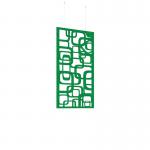 Piano Chords acoustic patterned hanging screens in dark green 1200 x 600mm with hanging wires and hooks - Bygone (4 pack) PC126-B-DN