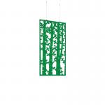 Piano Chords acoustic patterned hanging screens in dark green 1200 x 600mm with hanging wires and hooks - Ebony (4 pack) PC126-E-DN