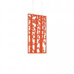Piano Chords acoustic patterned hanging screens in orange 1200 x 600mm with hanging wires and hooks - Ebony (4 pack) PC126-E-O