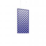 Piano Chords acoustic patterned hanging screens in dark blue 1200 x 600mm with hanging wires and hooks - Reflection (4 pack) PC126-R-DB