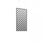 Piano Chords acoustic patterned hanging screens in dark grey 1200 x 600mm with hanging wires and hooks - Reflection (4 pack) PC126-R-DG