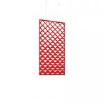 Piano Chords acoustic patterned hanging screens in red 1200 x 600mm with hanging wires and hooks - Reflection (4 pack) PC126-R-R