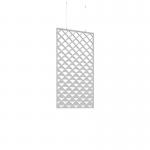 Piano Chords acoustic patterned hanging screens in silver grey 1200 x 600mm with hanging wires and hooks - Reflection (4 pack) PC126-R-SG