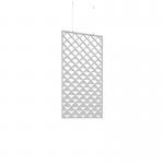 Piano Chords acoustic patterned hanging screens in silver grey 1200 x 600mm with hanging wires and hooks - Reflection (4 pack) PC126-R-SG