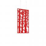 Piano Chords acoustic patterned hanging screens in red 1200 x 600mm with hanging wires and hooks - Shatter (4 pack) PC126-S-R