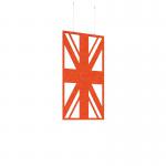 Piano Chords acoustic patterned hanging screens in orange 1200 x 600mm with hanging wires and hooks - Union (4 pack) PC126-U-O