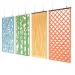 Piano Chords acoustic patterned hanging screens in orange 1200 x 600mm with hanging wires and hooks - Union (4 pack)