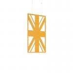 Piano Chords acoustic patterned hanging screens in yellow 1200 x 600mm with hanging wires and hooks - Union (4 pack) PC126-U-Y